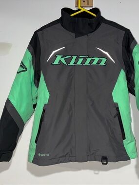 KLIM Brand Spark Women's Mint & Gray Snowmobile Winter Snow Jacket Medium